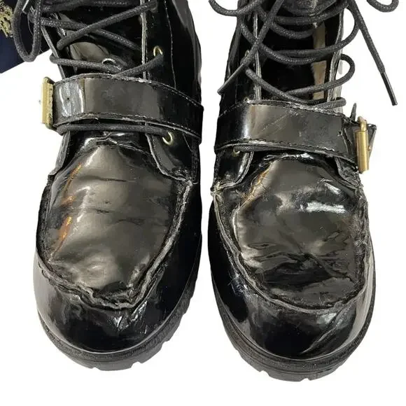 US Polo Assn Madison Black And Cream Faux Fur Lined Boots - Picture 6 of 10